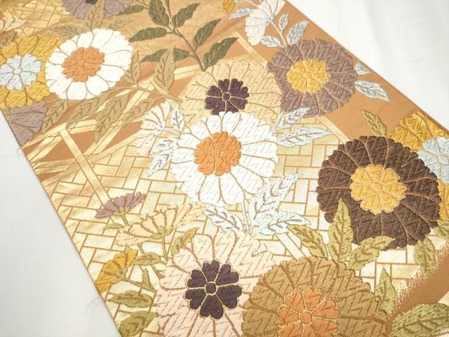 平和屋着物 西陣 河合美術織物謹製 六通柄袋帯 唐織 能衣錦 金糸 正絹 hy