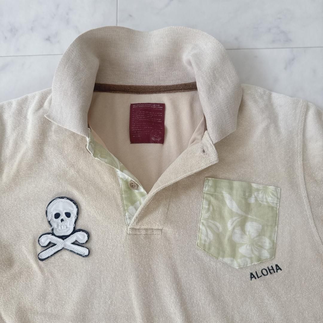 MARK&LONA スカルワッペン×ALOHA刺繍 ポロシャツ パイル地M - メルカリ