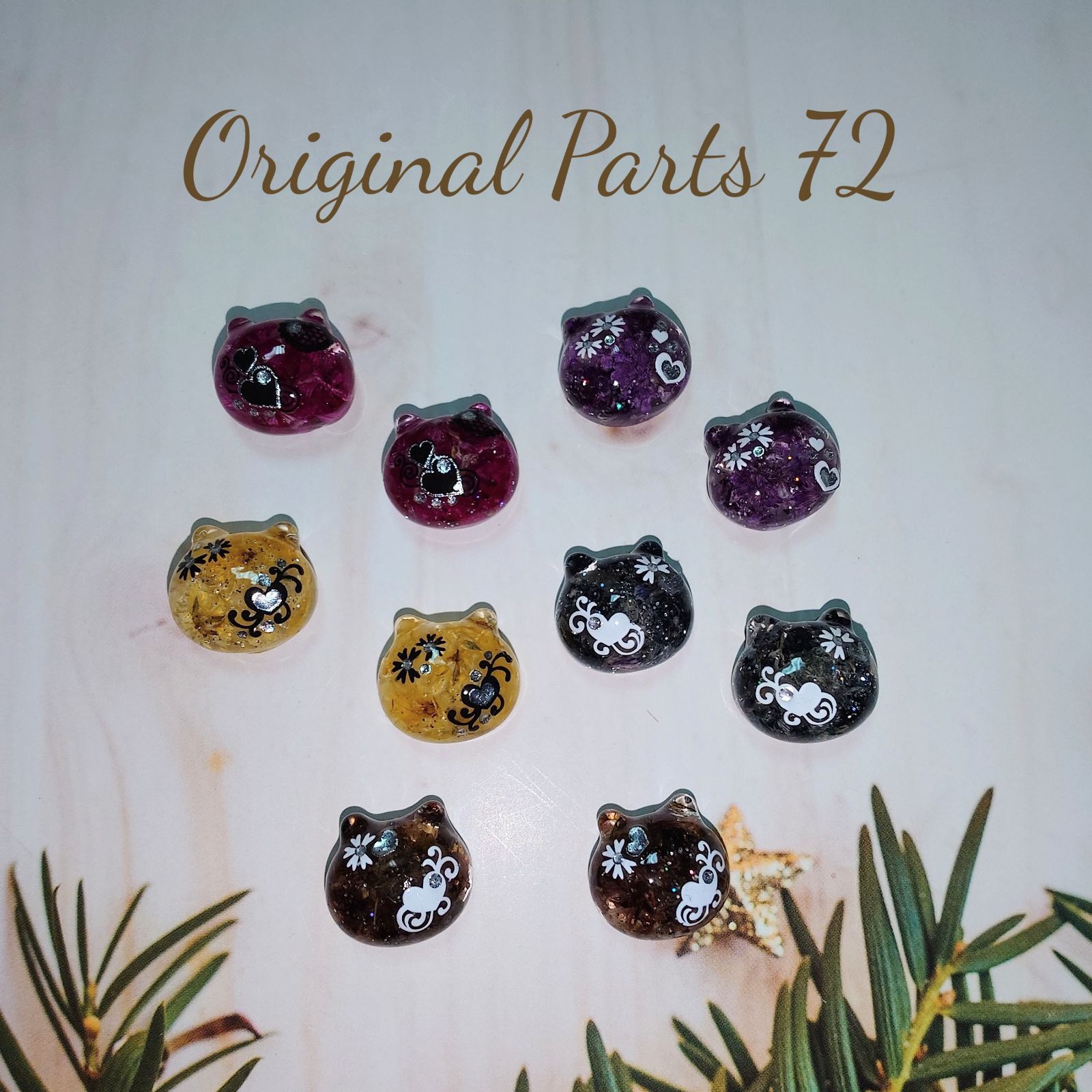 レジン カボション ぷっくり猫ちゃん オリジナルパーツセット