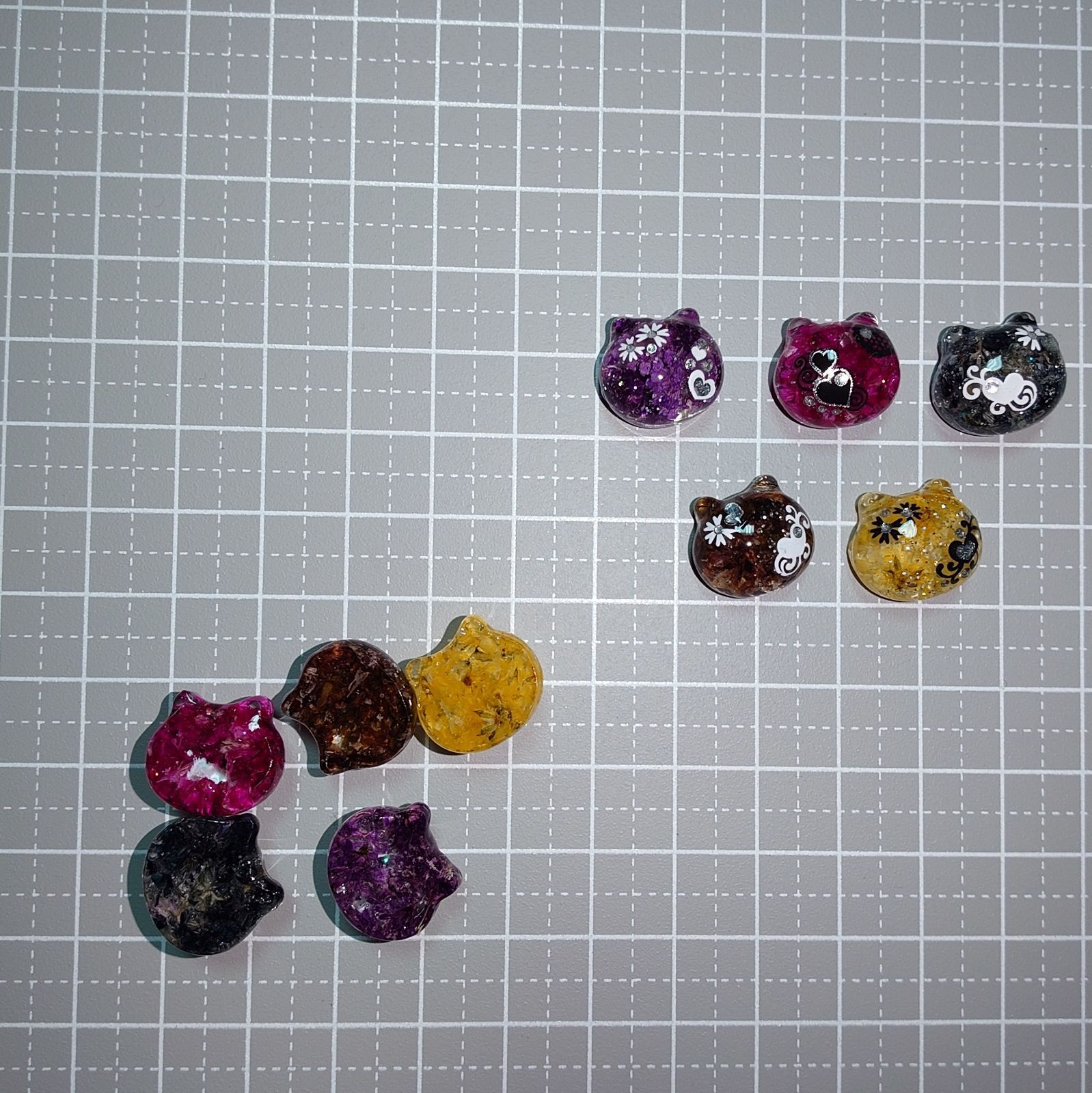 レジン カボション ぷっくり猫ちゃん オリジナルパーツセット