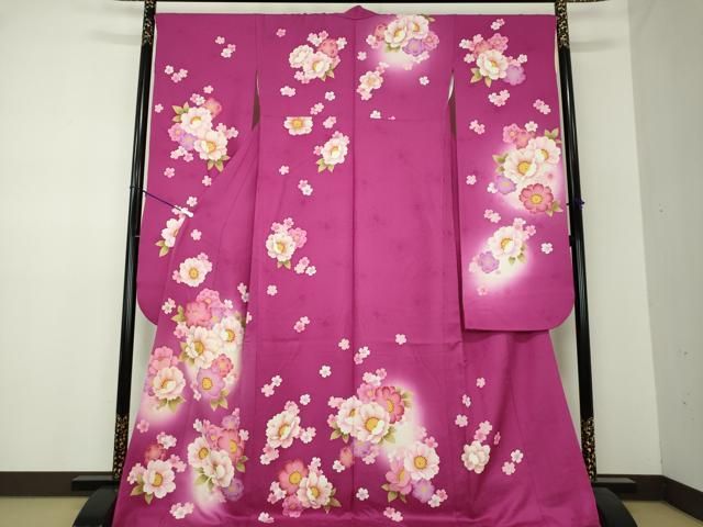 平和屋着物 豪華振袖 長襦袢 無双仕立て セット 舞花文 暈し染め 金銀彩 正絹 ps