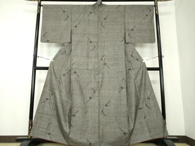 平和屋着物 本場大島紬 9マルキ 霞花文 正絹 ps