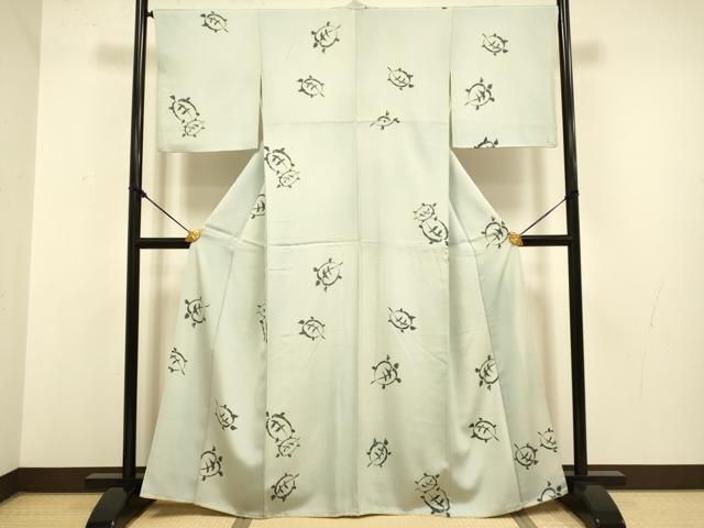 平和屋着物 上質な小紋 手描き 亀 正絹 du