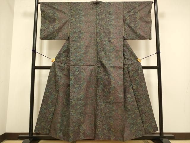 平和屋着物 本場大島紬 9マルキ 樹林文 正絹 du