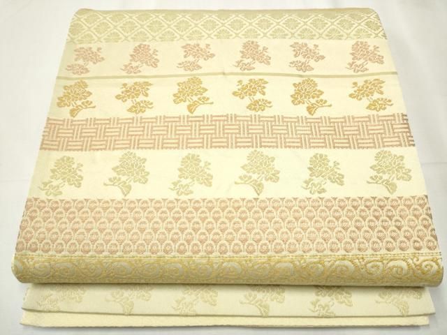 平和屋着物 西陣 川島織物 洗える最 着物 英 はなぶさ謹製 六通柄 京袋帯 横段花文 たとう紙付き hy