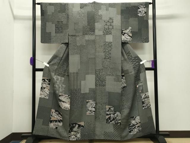 平和屋着物○伝統工芸士 染谷梅治 訪問着 江戸小紋 寄せ小紋柄 人物