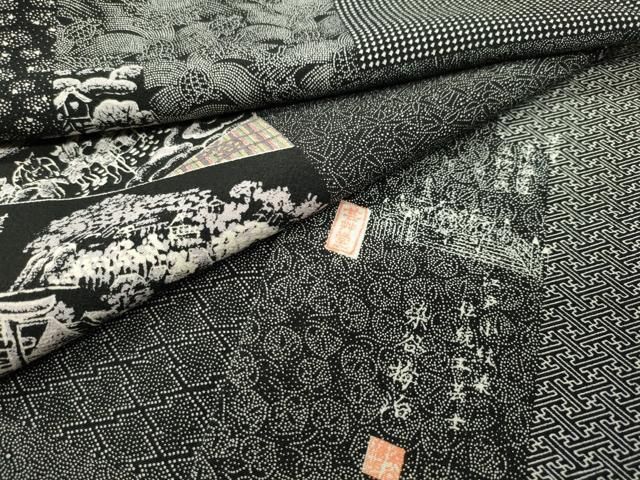 平和屋着物○伝統工芸士 染谷梅治 訪問着 江戸小紋 寄せ小紋柄 人物
