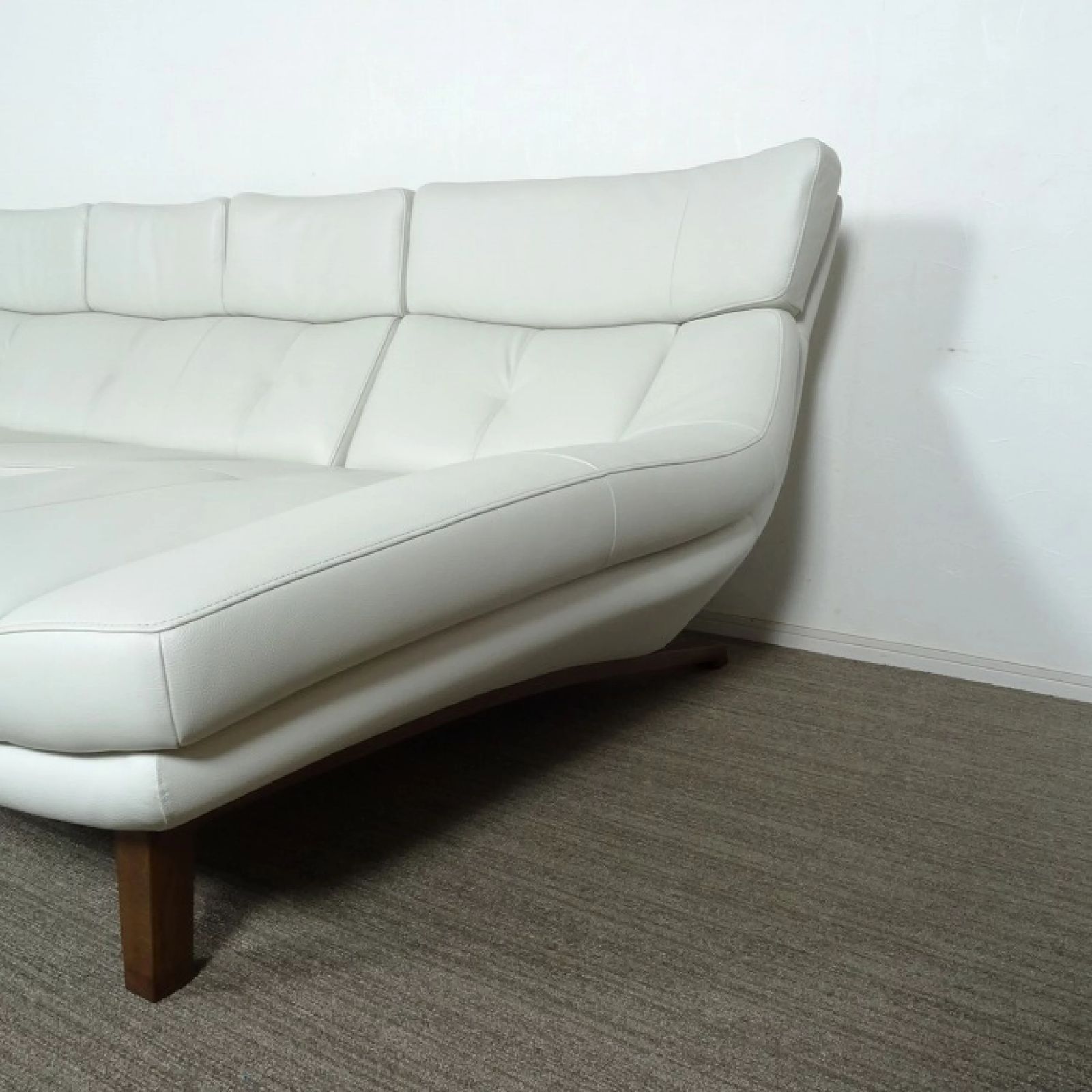  ◾︎SELUNO◾︎ 展示 karimoku カリモク家具 カウチソファ ZU4638 ZU4649 レザー 70万 v911 オットマン付き 2人掛け 3人掛けソファ ソファ ソファベッド