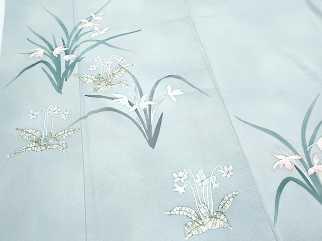 平和屋着物▽訪問着 作家物 手描き 草花文 正絹 逸品 CAAZ9179th