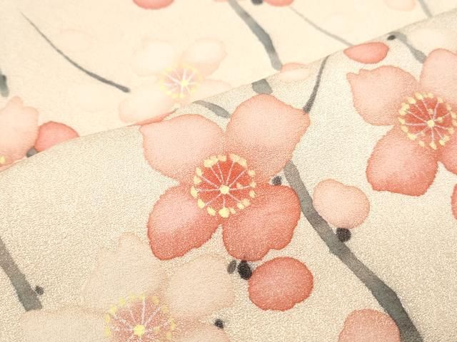 平和屋着物▽訪問着 手描き 枝花文 正絹 逸品 CABA6451th - メルカリ