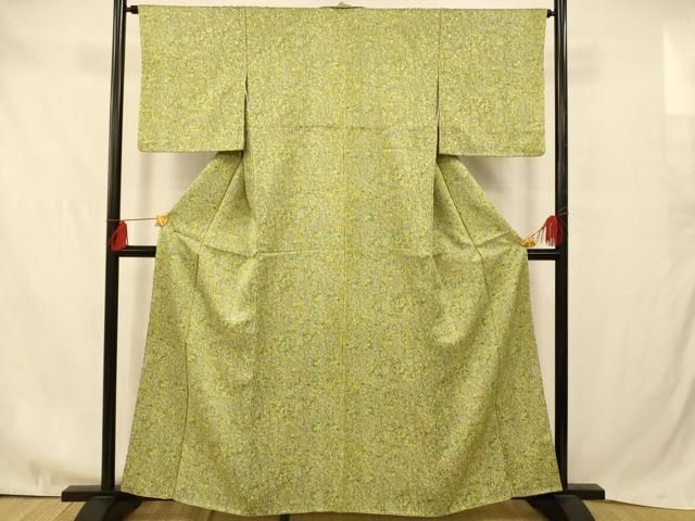 平和屋着物○染色作家 斉藤三才 小紋 小花文 美保姿苑 反端