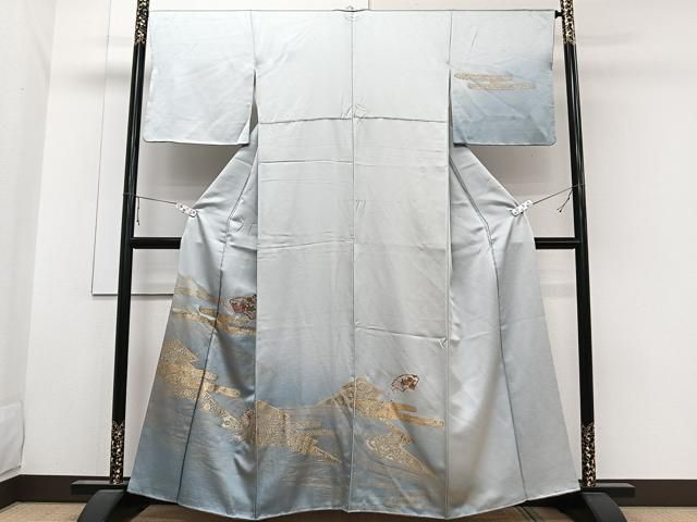 平和屋着物□中国三大刺繍 スワトウ刺繍 訪問着 地紙草花文 暈し染め