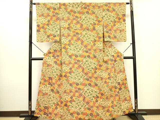 平和屋着物□上質な小紋 型染 草花文 正絹 逸品 DAAZ2497op - メルカリ