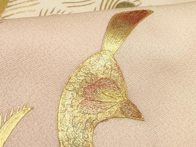 平和屋着物□訪問着 作家物 孔雀花文 暈し染め 金彩 正絹 逸品