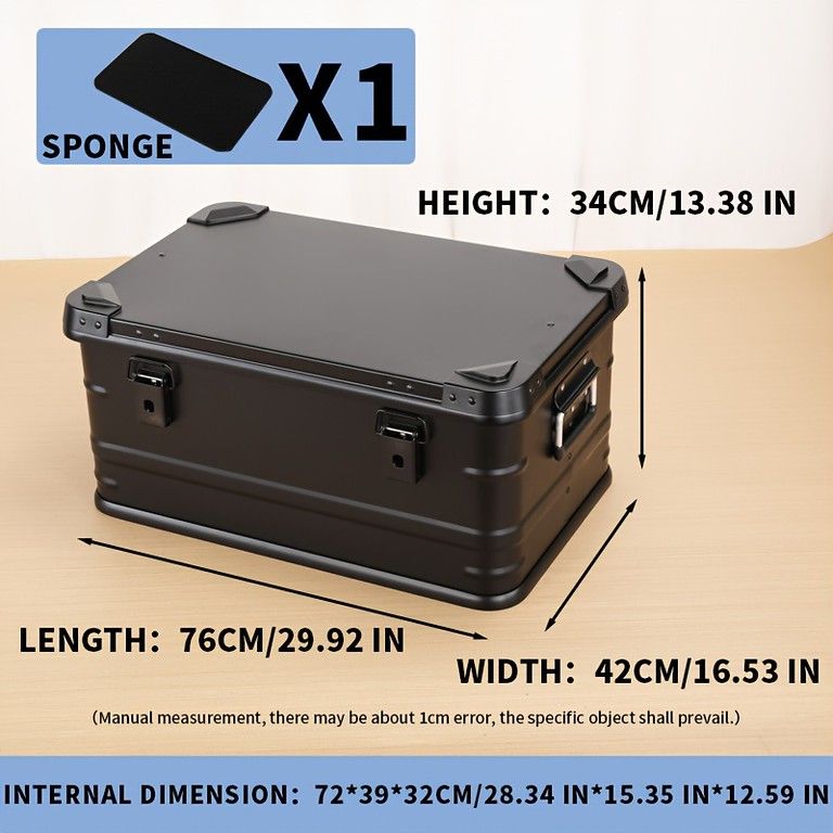 大容量＆高耐久 アルミ製 収納ボックス 30 L 50 90 キャンプ アウトドア 車載 トランク 整理整頓 工具箱 おしゃれ ブラック シルバー グリーン Lブラック