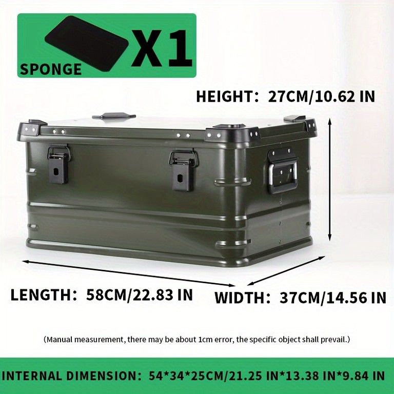 大容量＆高耐久 アルミ製 収納ボックス 30 L 50 90 キャンプ アウトドア 車載 トランク 整理整頓 工具箱 おしゃれ ブラック シルバー グリーン Lグリーン