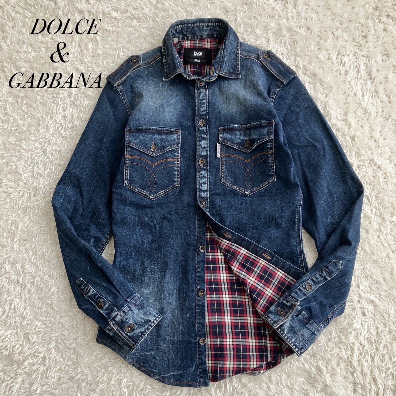 極美品！DOLCE&GABBANA ドルガバ デニム 長袖シャツ ウエスタンシャツ 