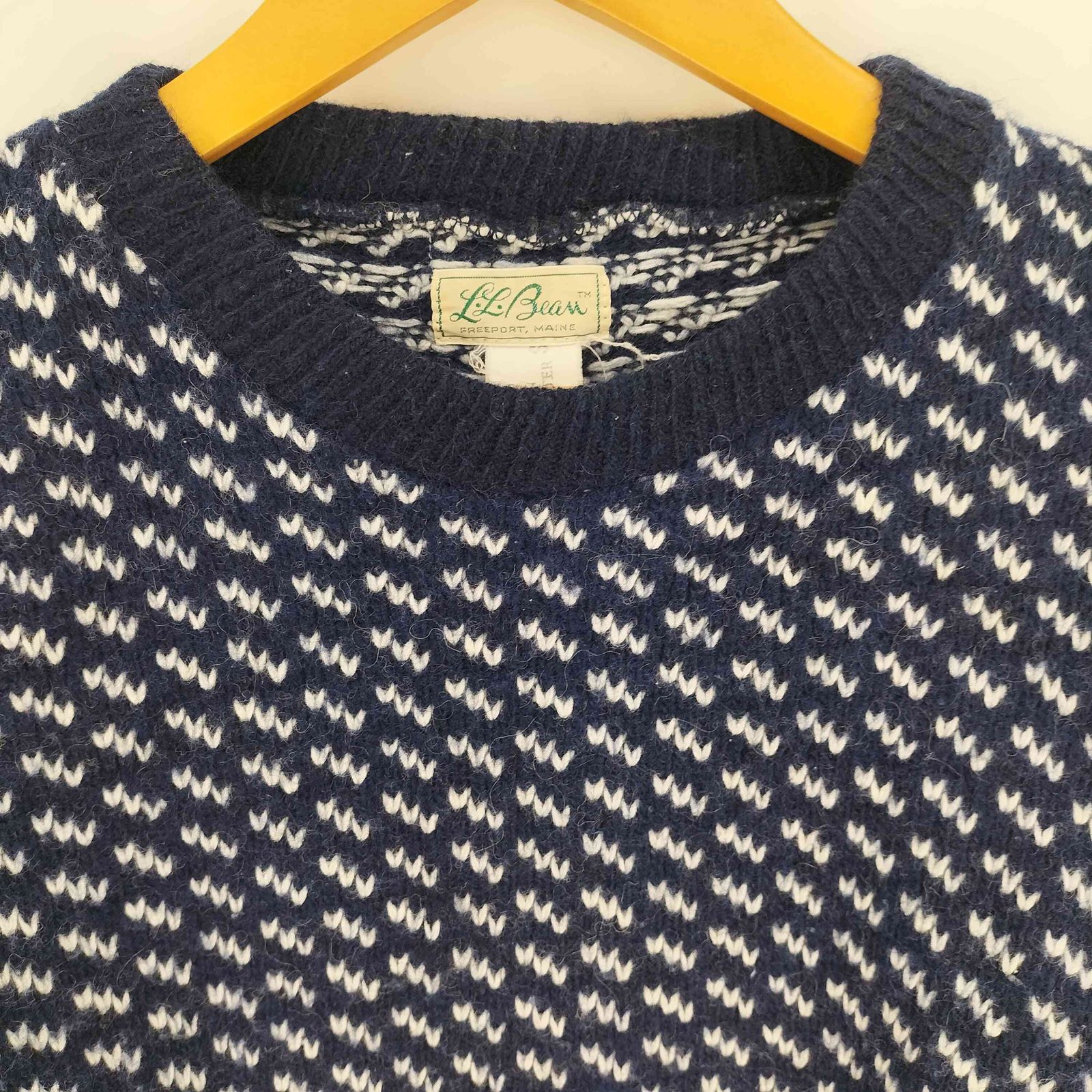 エルエルビーン L.L.Bean 60S 筆記体タグ ノルウェー製 総柄 ウール