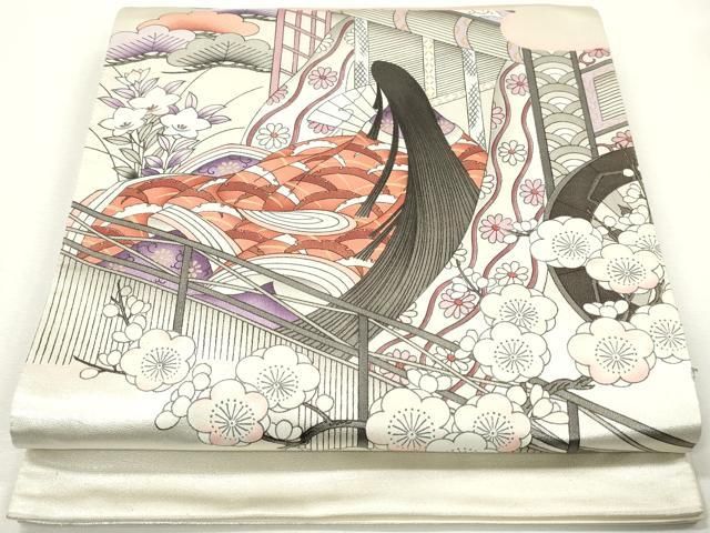 平和屋着物◎太鼓柄袋帯 手描き 風景人物花文 金彩 引箔 正絹 逸品 平和屋着物◎太鼓柄袋帯 手描き 風景人物花文 金彩 引箔 正絹 逸品