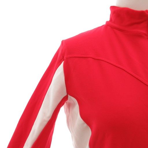 カステリ castelli サイクルジャージ ハーフジップ ロゴ 裏起毛 L 赤