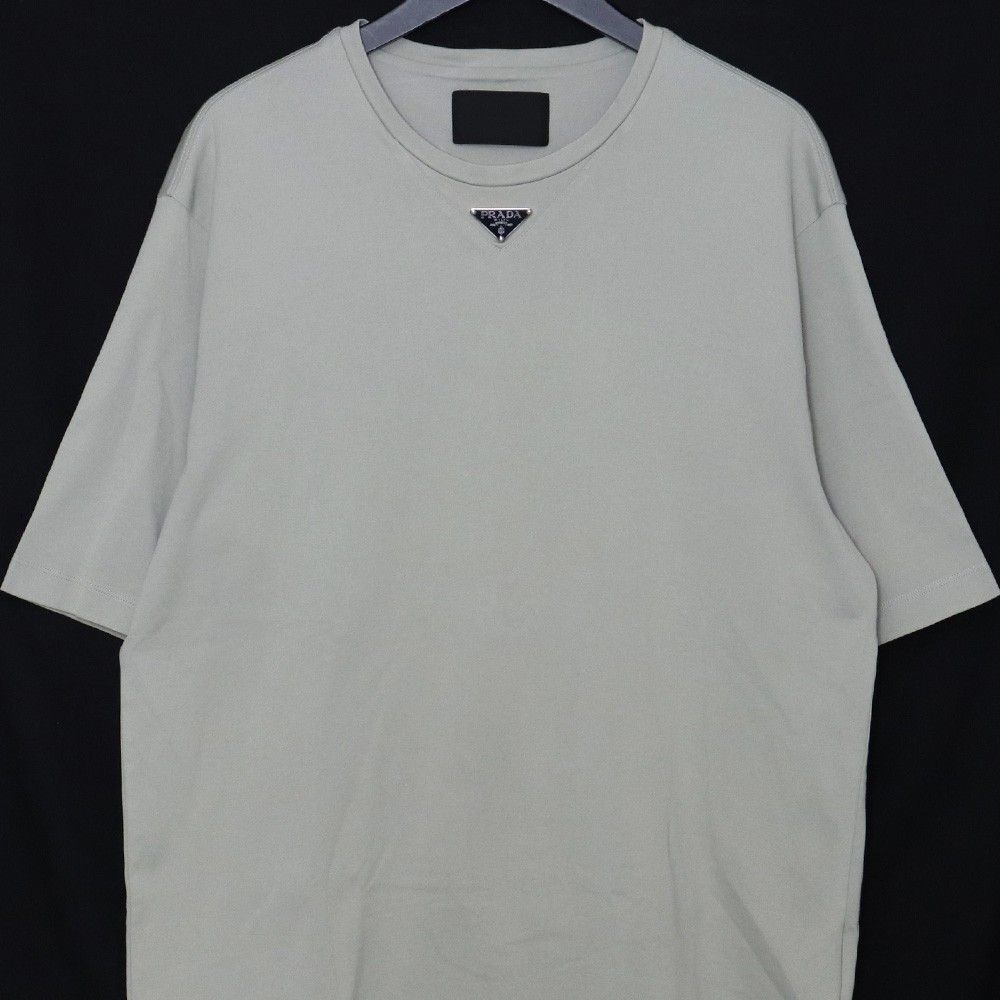PRADA トライアングルロゴ コットン クールネック Tシャツ XLサイズ