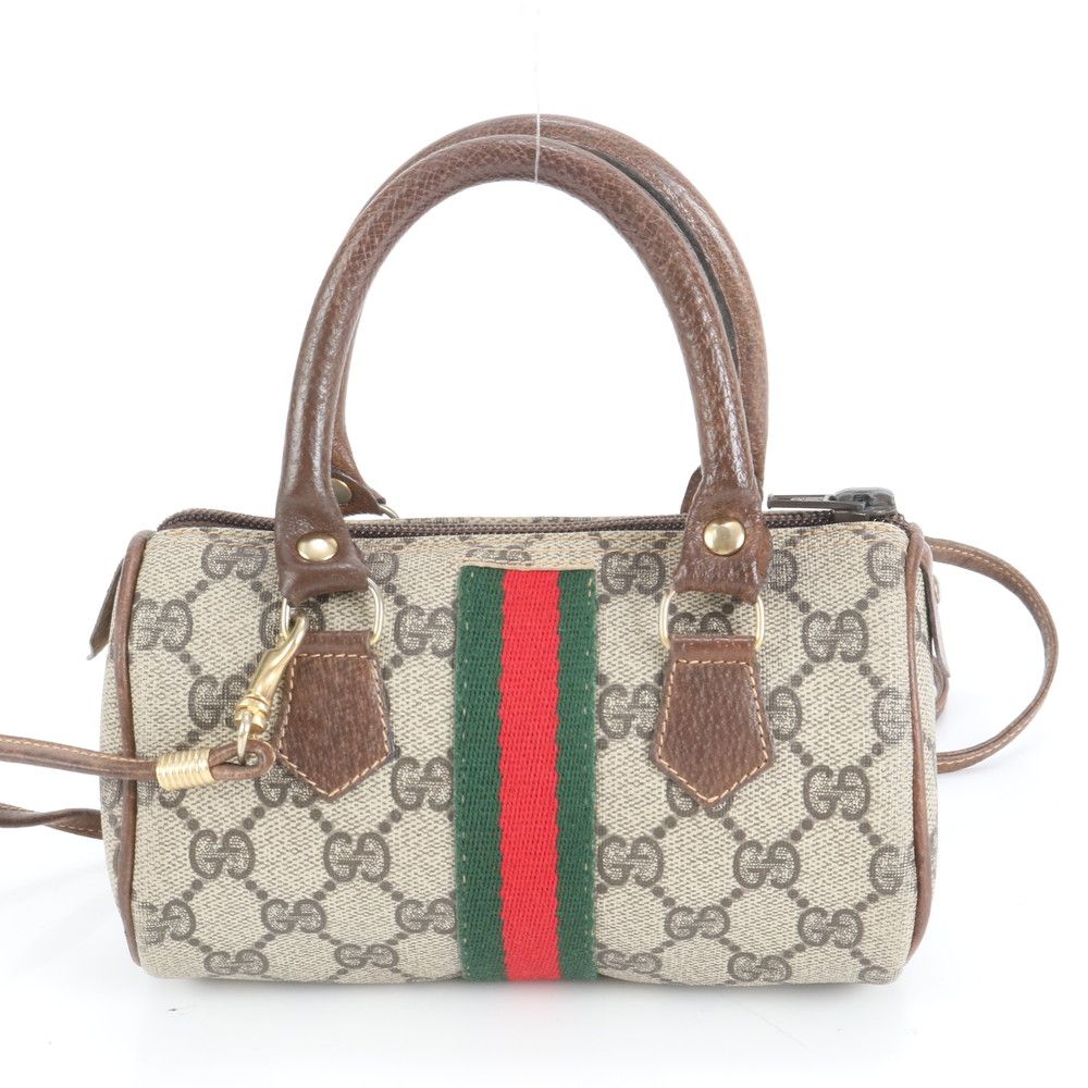 美品 グッチ GG スプリーム シェリー ライン レザー 2WAY ショルダー