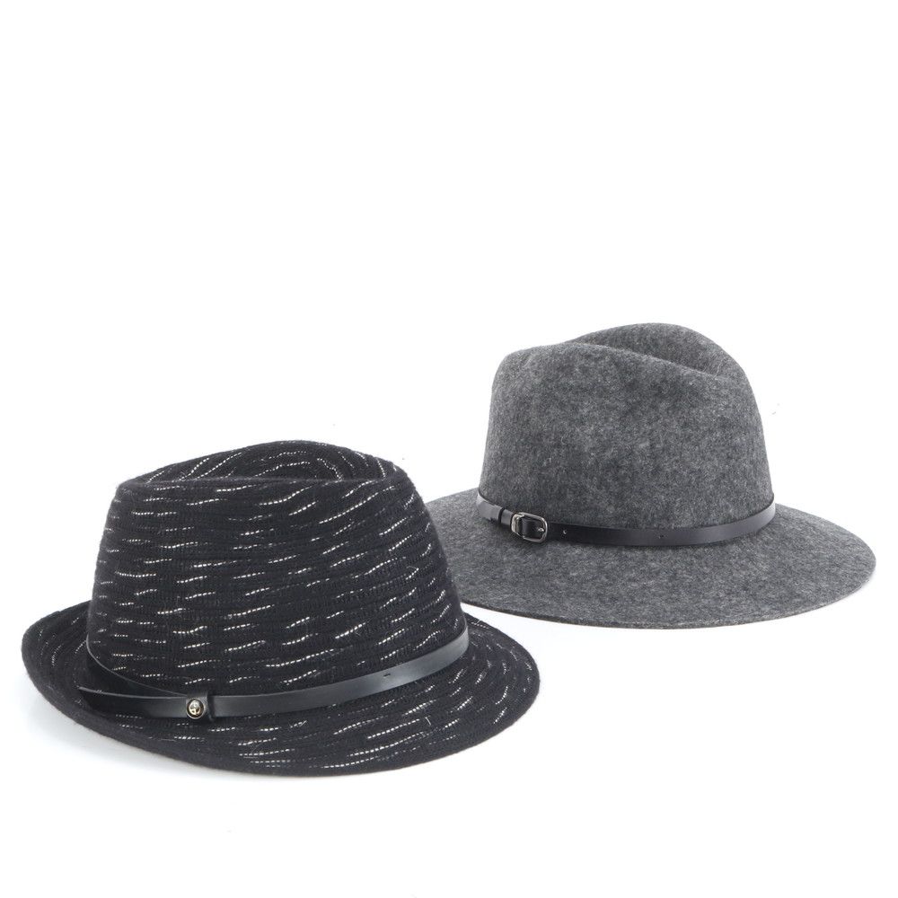 まとめ 2点 セット エンポリオ アルマーニ ジョルジオ ハット ブラック グレー 紳士 メンズ EEE DC 23 5