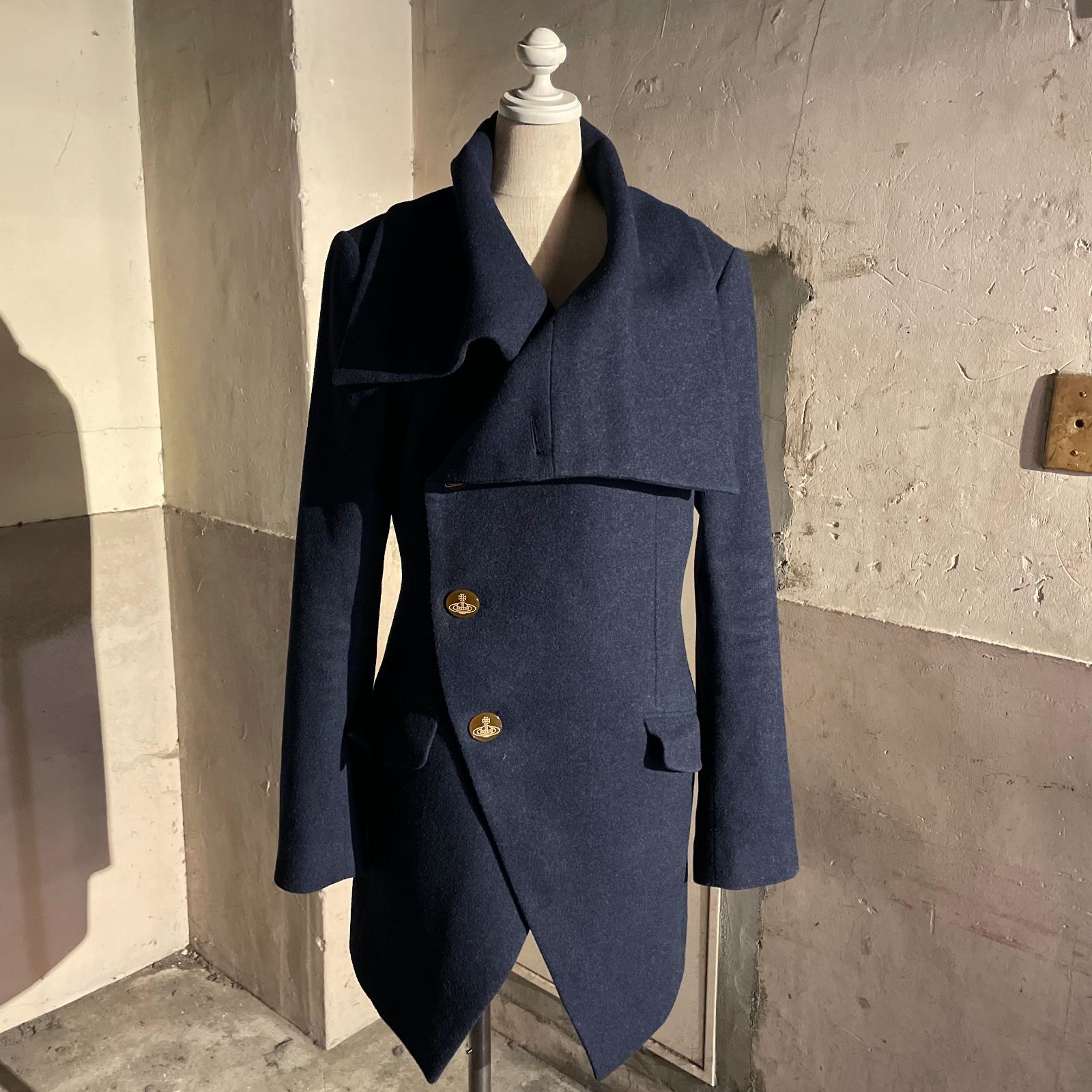 ヴィヴィアンウエストウッドマン　メルトンミントカラーコート　黒　44 Vivienne Westwood MAN メルトン ミントカラー コート ヴィヴィアン