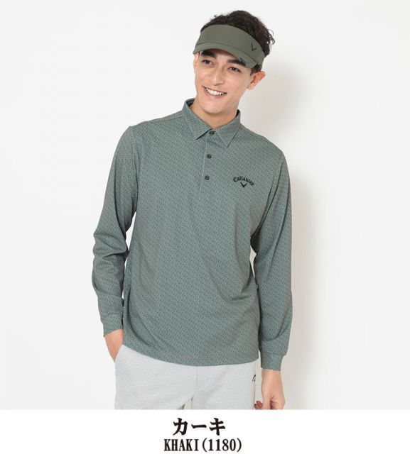 種類7：カーキ(1180)/L キャロウェイ ロゴプリント オニカノコ 長袖