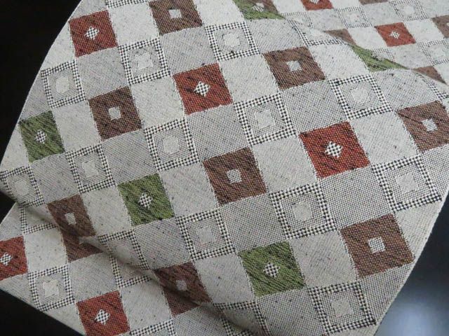 a2509-112 名古屋帯 八寸 美品 正絹 着物 松葉仕立て 紬 - メルカリ