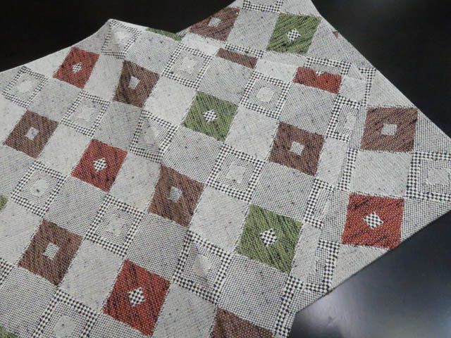 a2509-112 名古屋帯 八寸 美品 正絹 着物 松葉仕立て 紬 - メルカリ