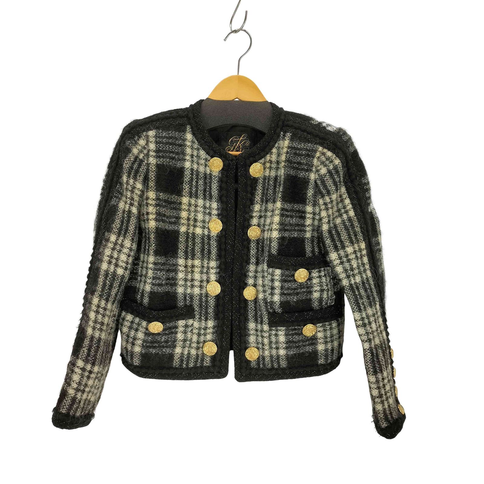 イタリヤ 伊太利屋 金ボタン ウールナイロンツイードジャケット