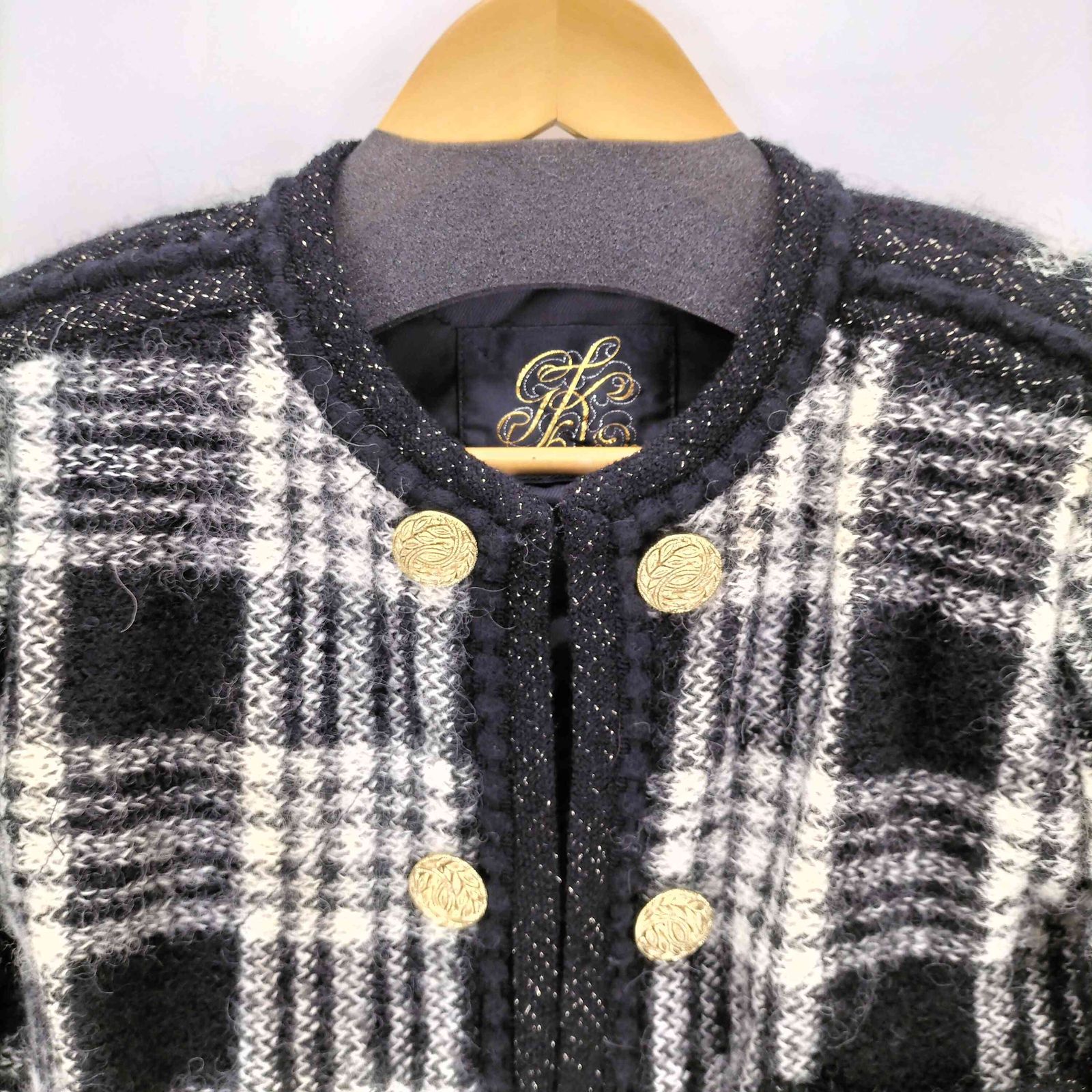 イタリヤ 伊太利屋 金ボタン ウールナイロンツイードジャケット