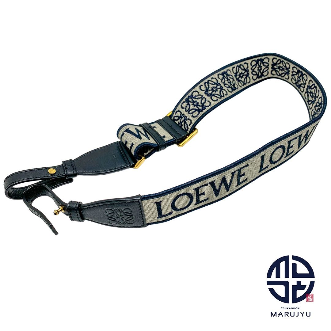 LOEWE ロエベ 黒 ブラック ブランドロゴ アナグラム ループ ストラップ ショルダーストラップ ブランド バッグ小物