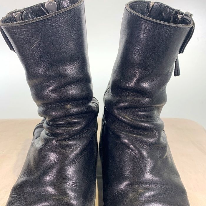 CINZIA ARAIA チンツィアアライア サイドジップ レザーブーツ ブラック