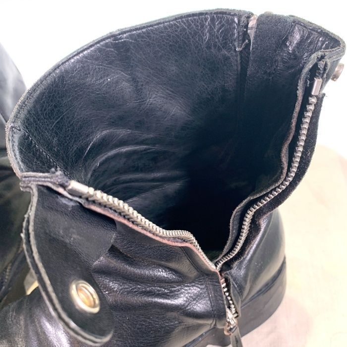 CINZIA ARAIA チンツィアアライア サイドジップ レザーブーツ ブラック