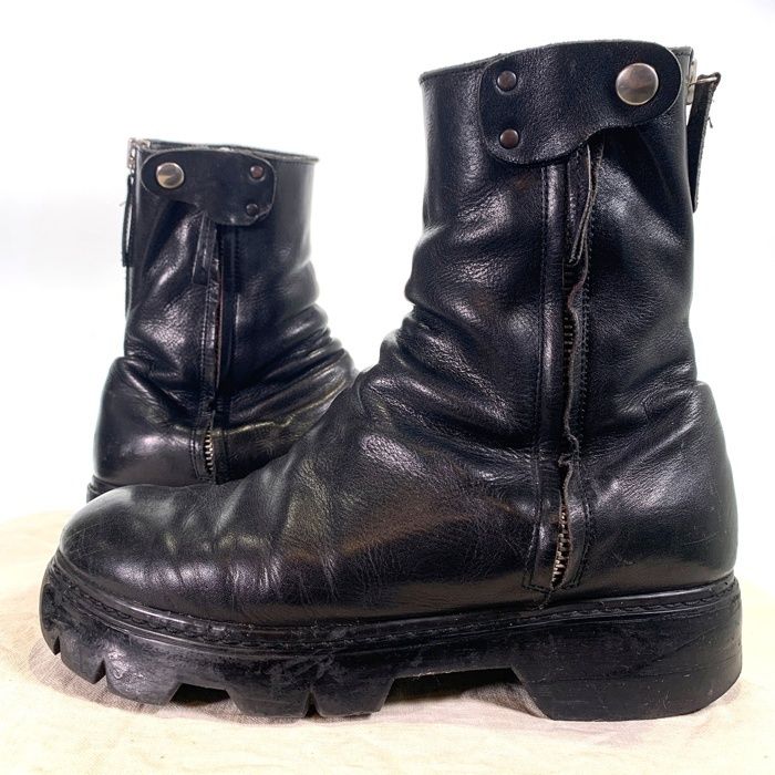 CINZIA ARAIA チンツィアアライア サイドジップ レザーブーツ ブラック