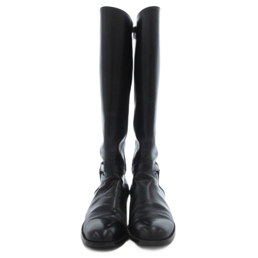 リーガル REGAL ロングブーツ レザー 本革 24cm 黒 ブラック サイド