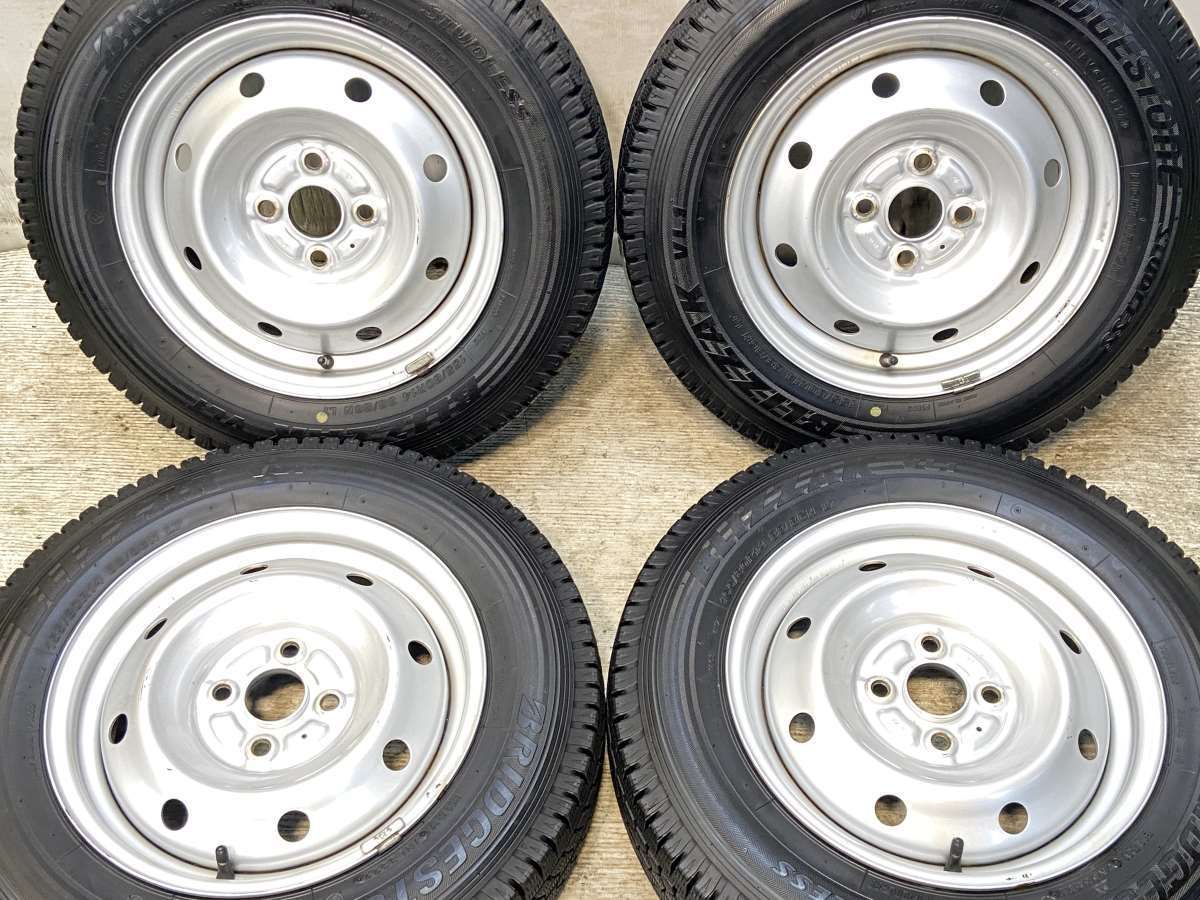 155 80 R 14 88 86 LT ブリヂストン ブリザック VL 1 A 6 VB x 5 0 39 100 4穴 タイヤ スタッドレスタイヤ ホイールセット 4本セット w