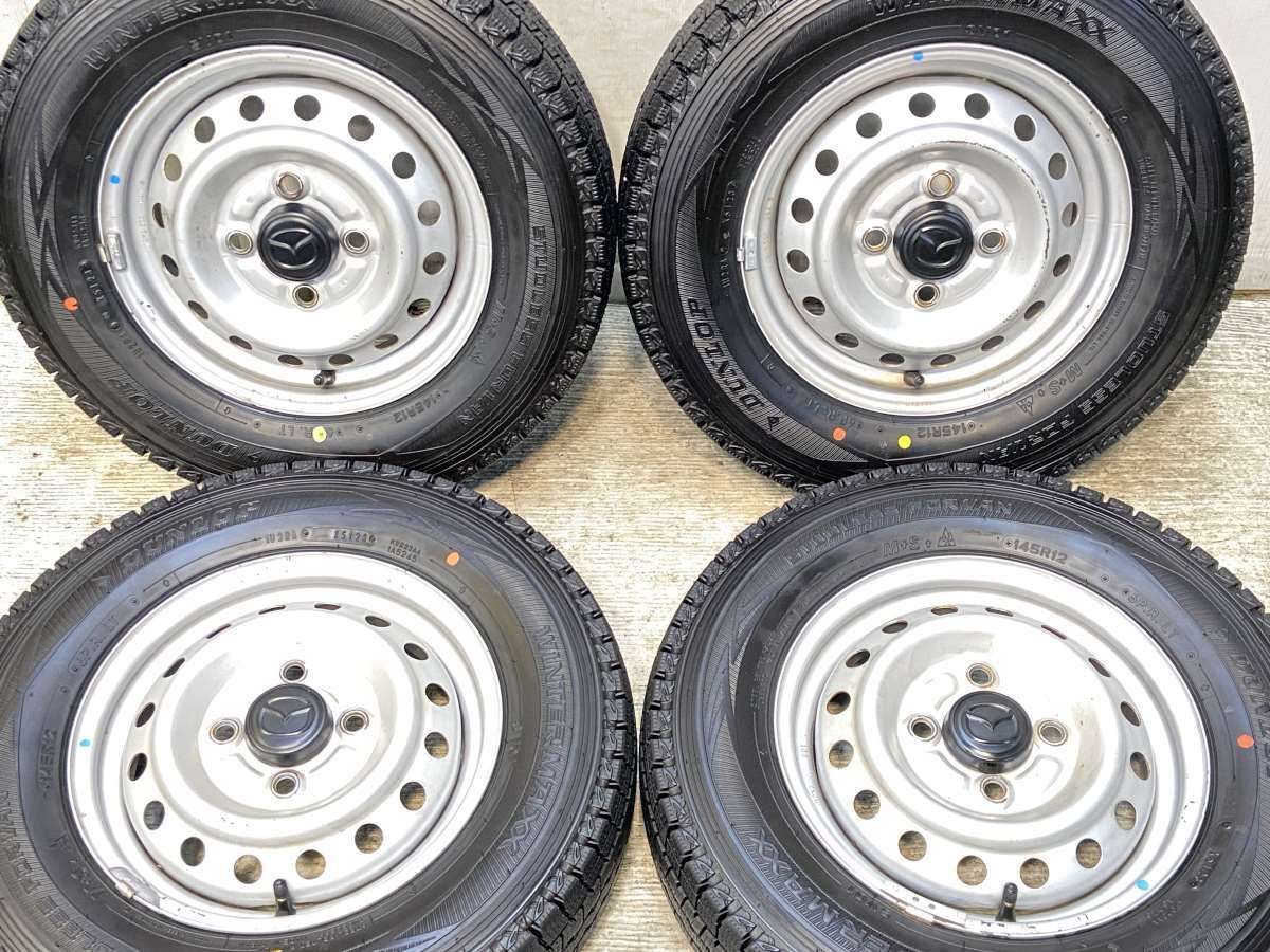 145 R 12 6 PR ダンロップ ウィンターマックス SV 01 マツダ x 3 5 100 4穴 タイヤ スタッドレスタイヤ ホイールセット 4本セット w