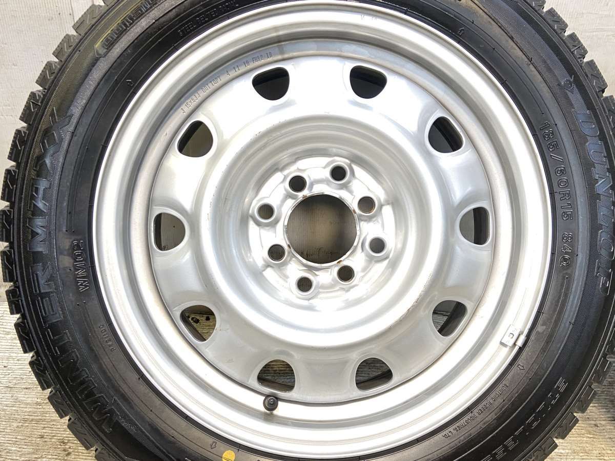  185 60 R 15 ダンロップ ウィンターマックス WM 02 V 10 x 6 0 100 114 3 4穴 タイヤ スタッドレスタイヤ ホイールセット 4本セット w タイヤ ホイールセット タイヤ ホイール