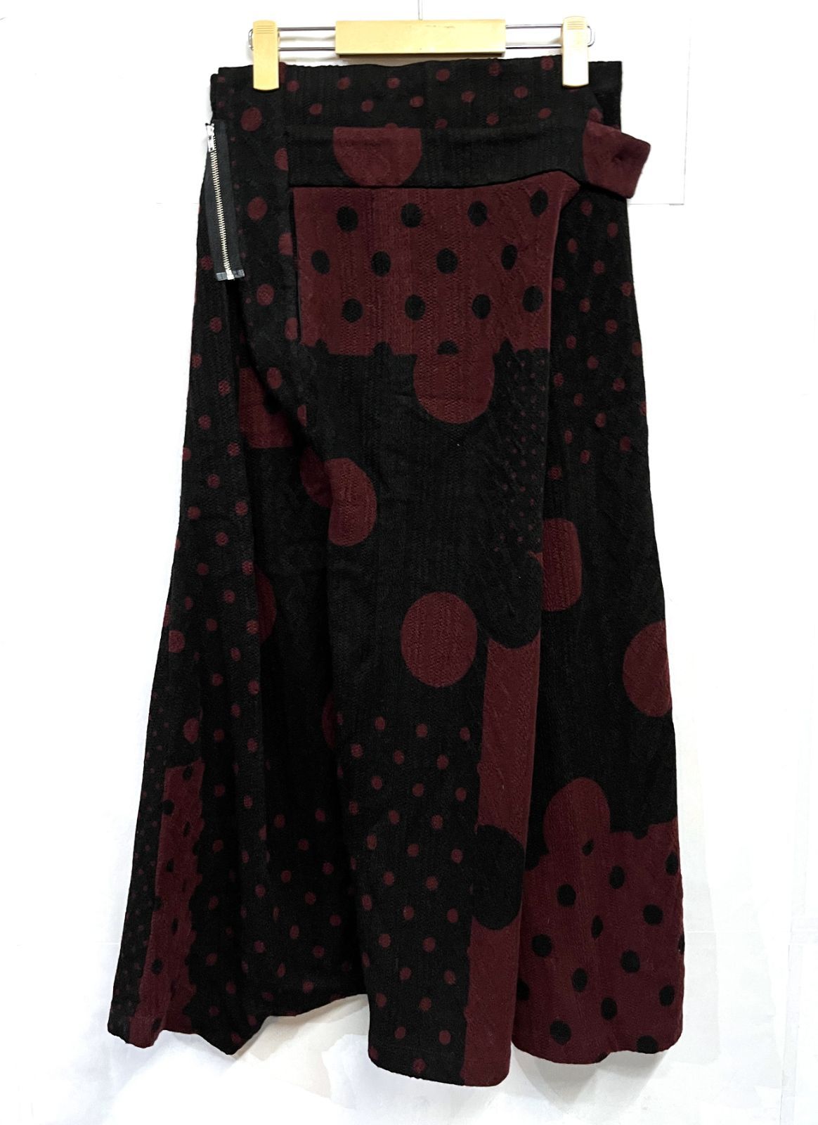 Yohji Yamamoto Y s ヨウジヤマモト ワイズ KNIT DOT PATCHWORK PRINT SARROUEL PANTS ドット ニット アシンメトリー サルエルパンツ