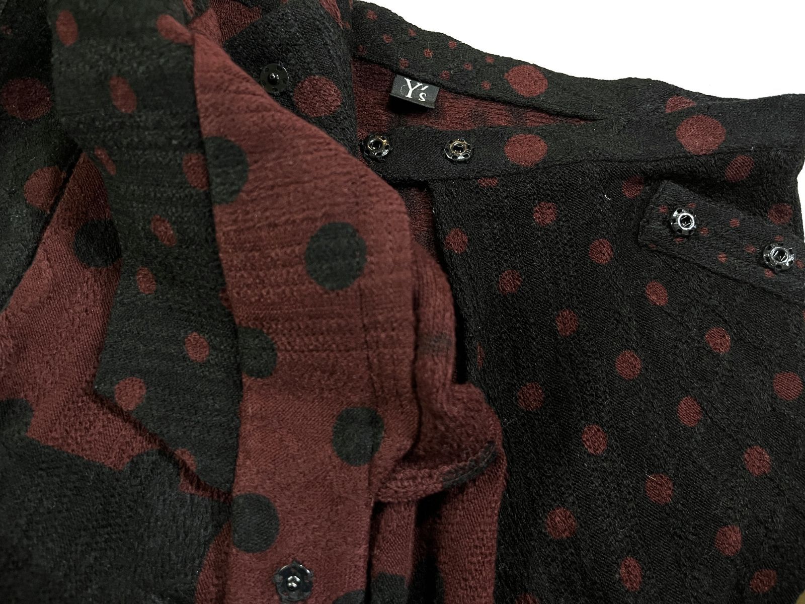  Yohji Yamamoto Y s ヨウジヤマモト ワイズ KNIT DOT PATCHWORK PRINT SARROUEL PANTS ドット ニット アシンメトリー サルエルパンツ サルエルパンツ パンツ