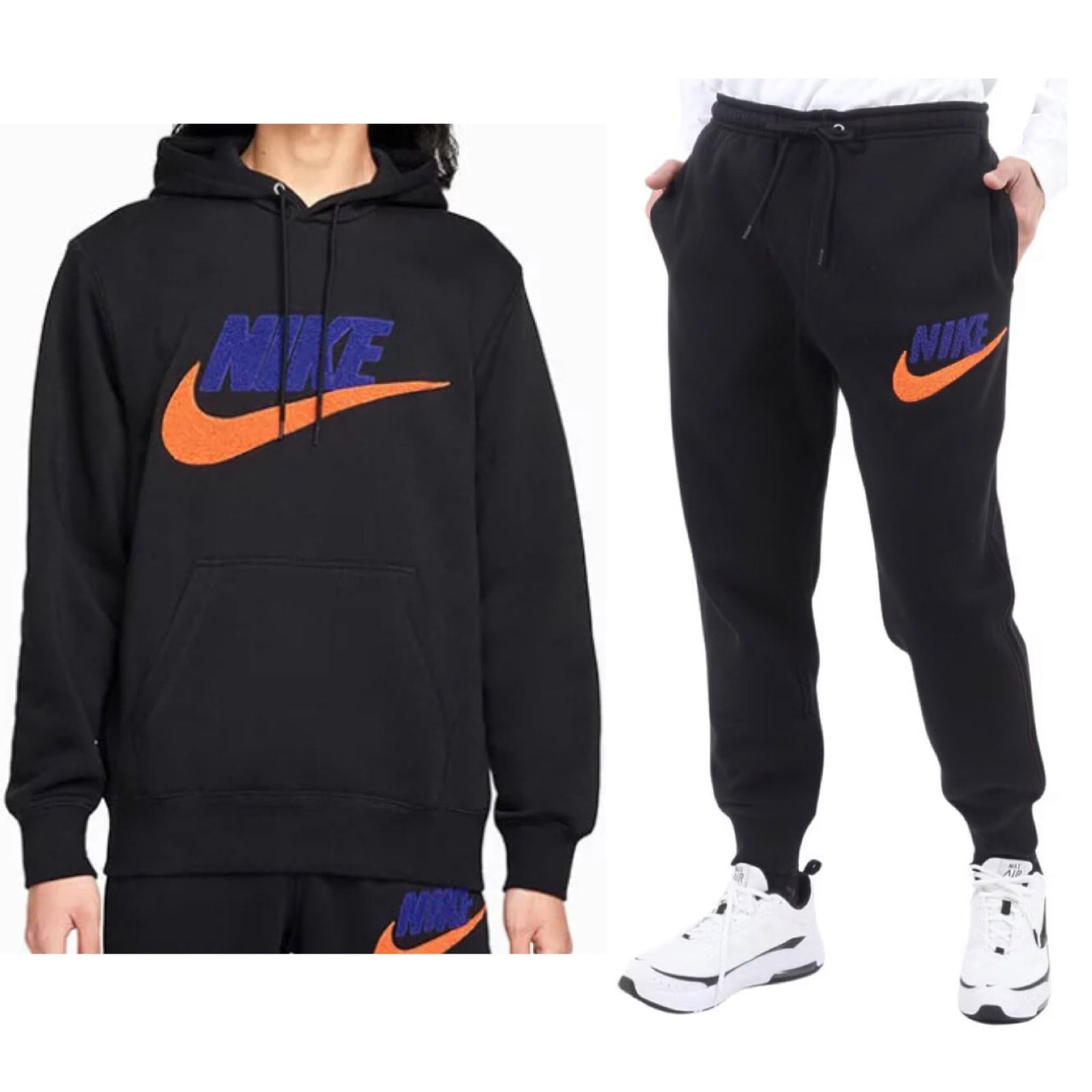 ナイキ クラブ BB CHNL FTRA プルオーバー フリース スウェット 上下セット メンズ XL 身長176 185㎝ セットアップ 裏起毛 FN 3105 010 3095 ブラック