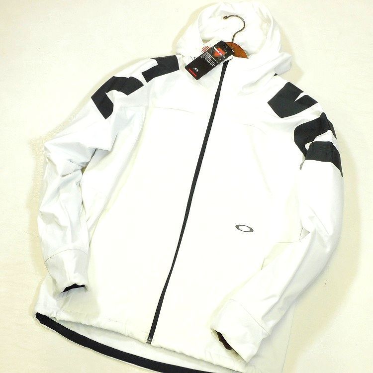 新品 オークリー フーディージップジャケット L 白 ENHANCE TECH SHELL