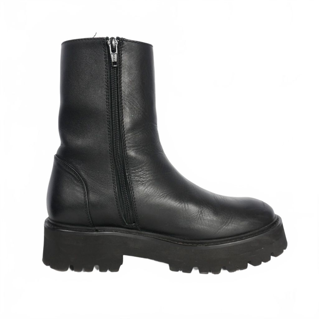 カミナンド caminando サイドジップレザーブーツ 黒 ブラック サイズ7