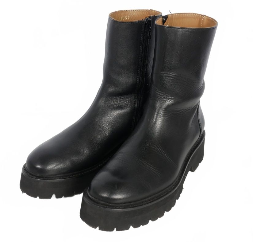カミナンド caminando サイドジップレザーブーツ 黒 ブラック サイズ7