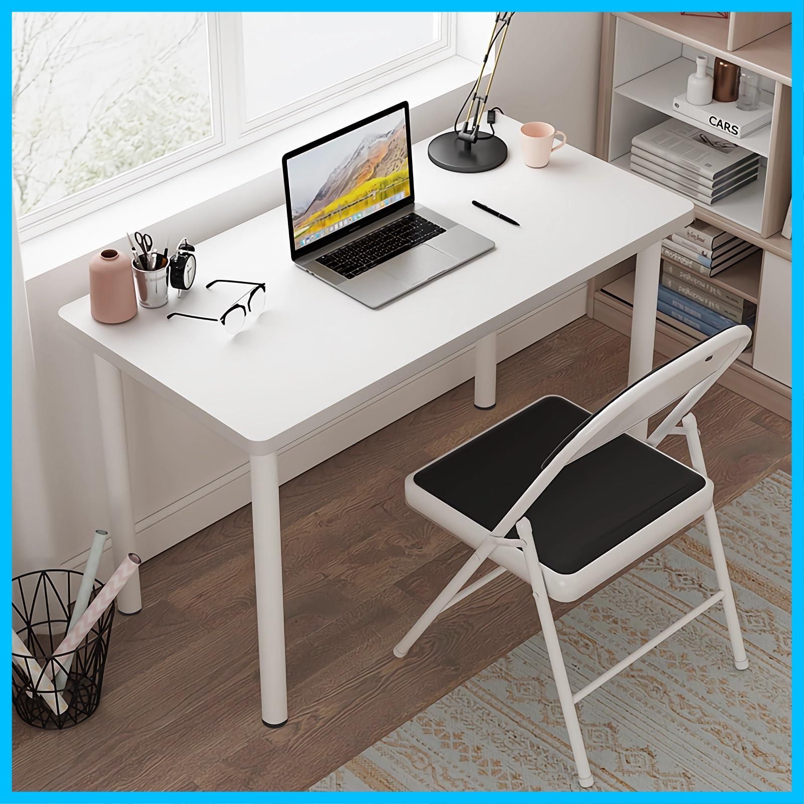 Rshtong デスク パソコンデスク 勉強机 机 幅80 cm 奥行50 天板厚さ2 5 PCデスク ゲーミングデスク desk 子 在宅ワーク リモートワーク用 おしゃれ シンプル 化粧台 作業机 組立簡単 白い