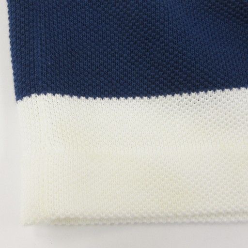 【中古】グッチ ニット カットソー ボーダー柄 GGロゴ ワッペン クルーネック 長袖 アップリケ XL 青白  ■MNK3 グッチ GUCCI ニット カットソー ボーダー柄 GGロゴ ワッペン クルー