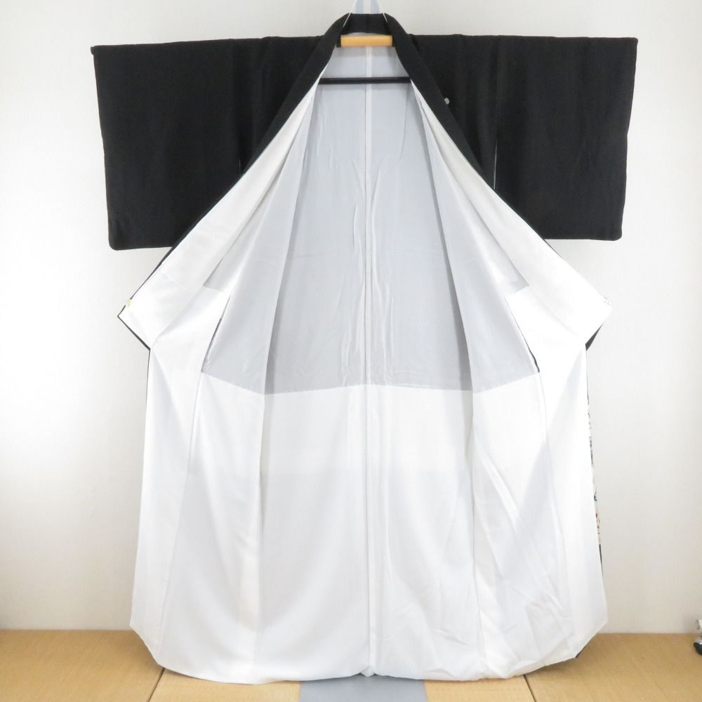 黒留袖 松竹梅に菊文様 蔦紋 正絹 落款入り 比翼 袷 広衿 礼装着物